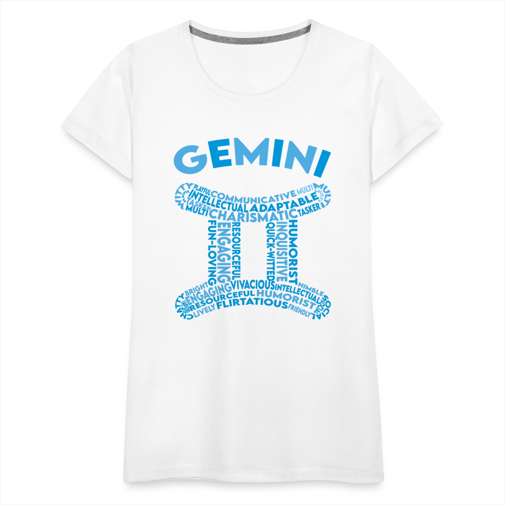 Women's Power Words Gemini Premium T-Shirt - white