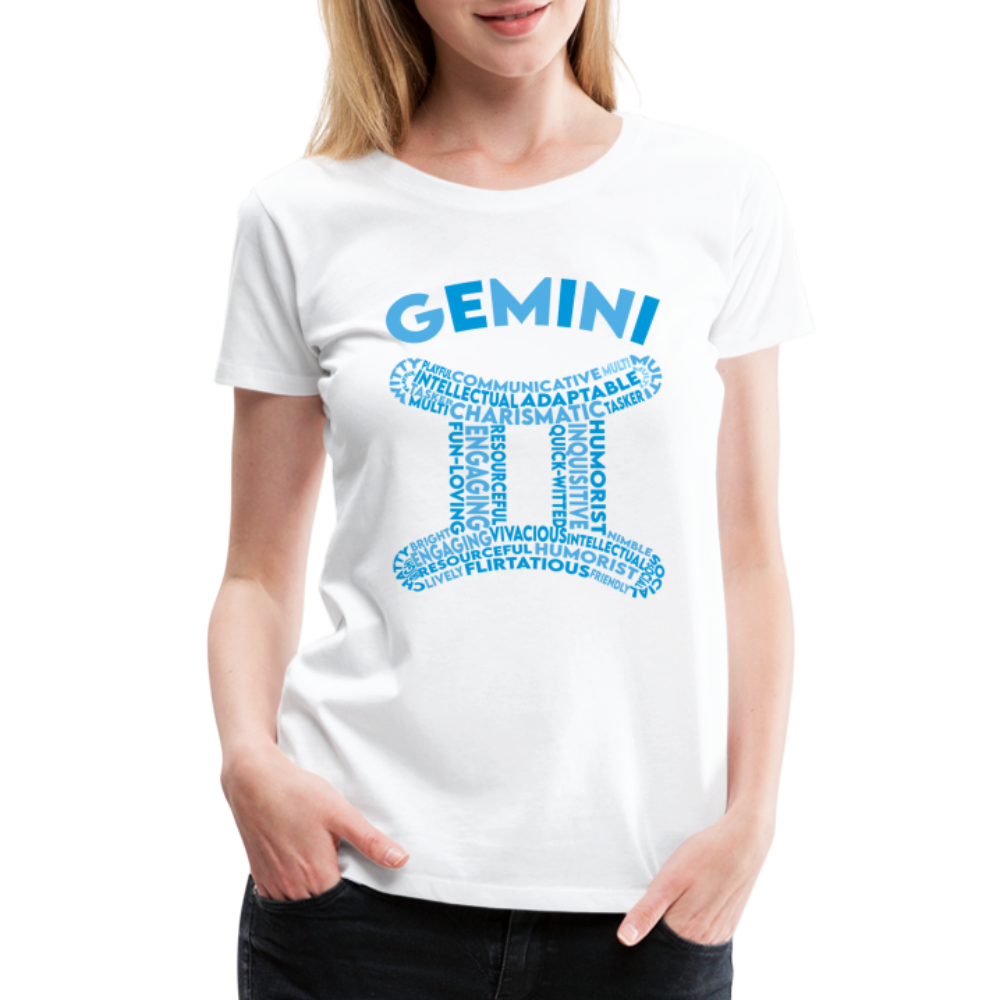 Women's Power Words Gemini Premium T-Shirt - white