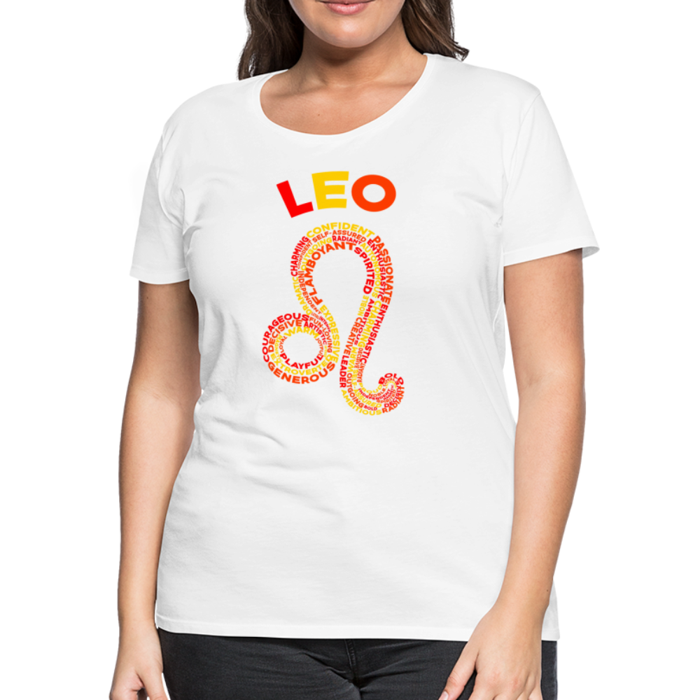 Women's Power Words Leo Premium T-Shirt - white