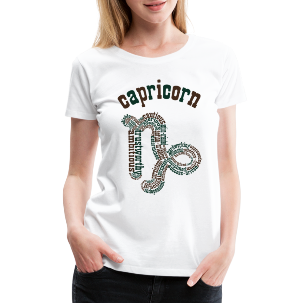 Women's Power Words Capricorn Premium T-Shirt - white