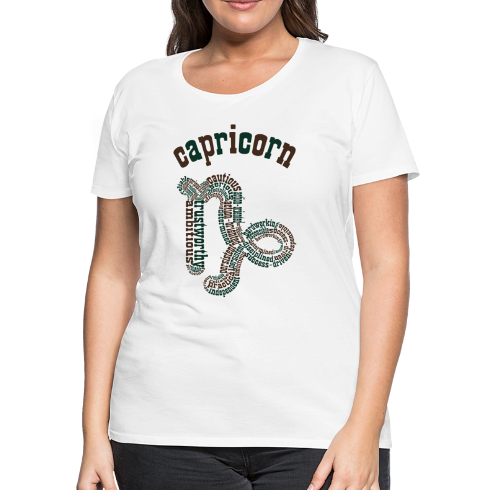 Women's Power Words Capricorn Premium T-Shirt - white