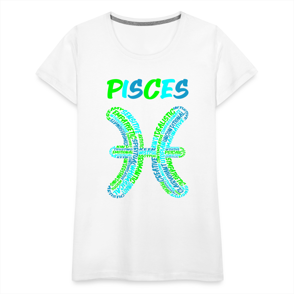 Women's Power Words Pisces Premium T-Shirt - white