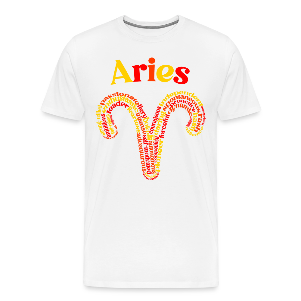 Men's Power Words Aries Premium T-Shirt - white