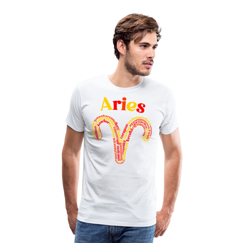 Men's Power Words Aries Premium T-Shirt - white