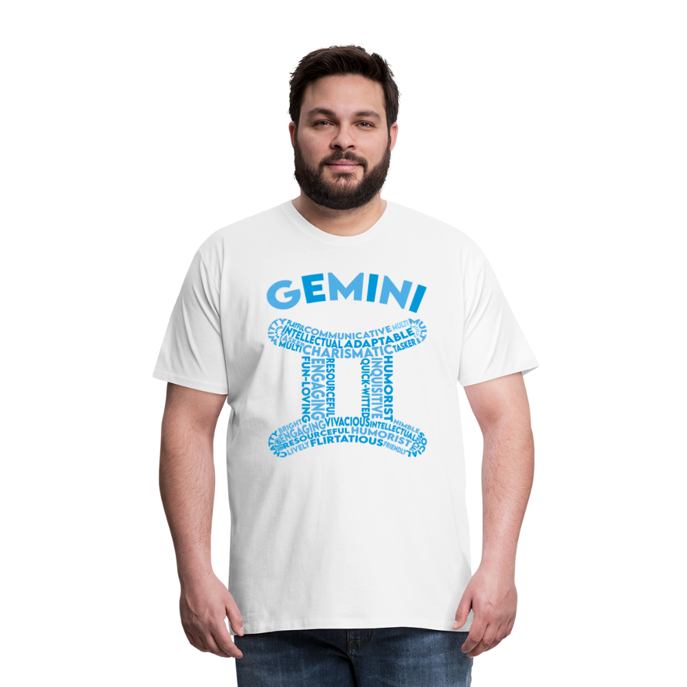 Men's Power Words Gemini Premium T-Shirt - white