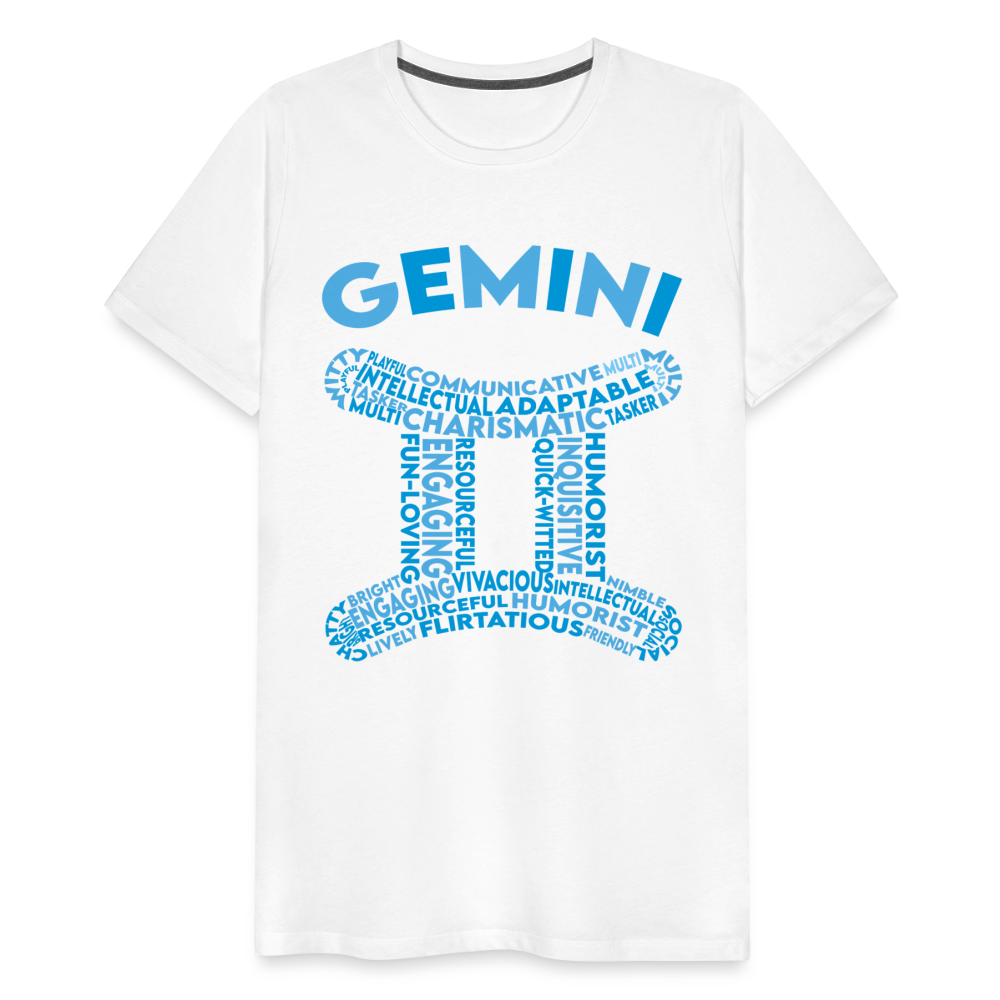 Men's Power Words Gemini Premium T-Shirt - white