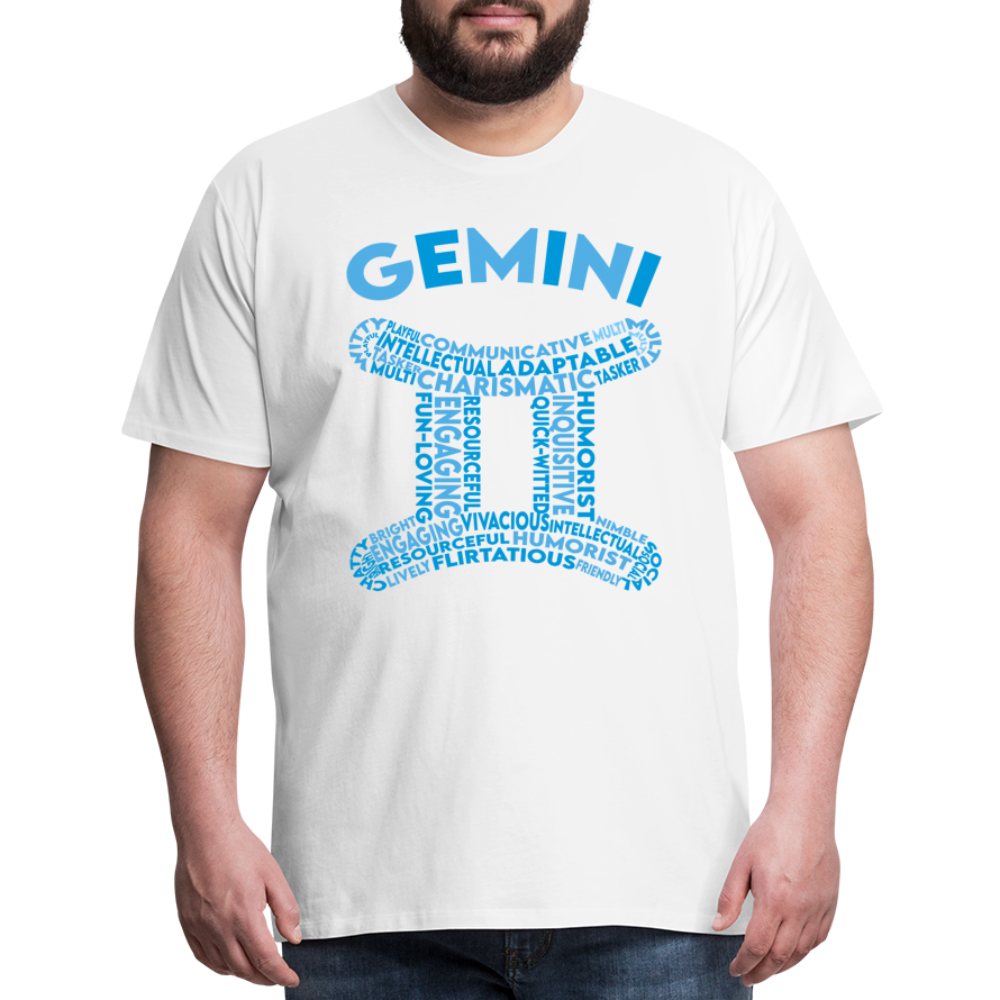 Men's Power Words Gemini Premium T-Shirt - white