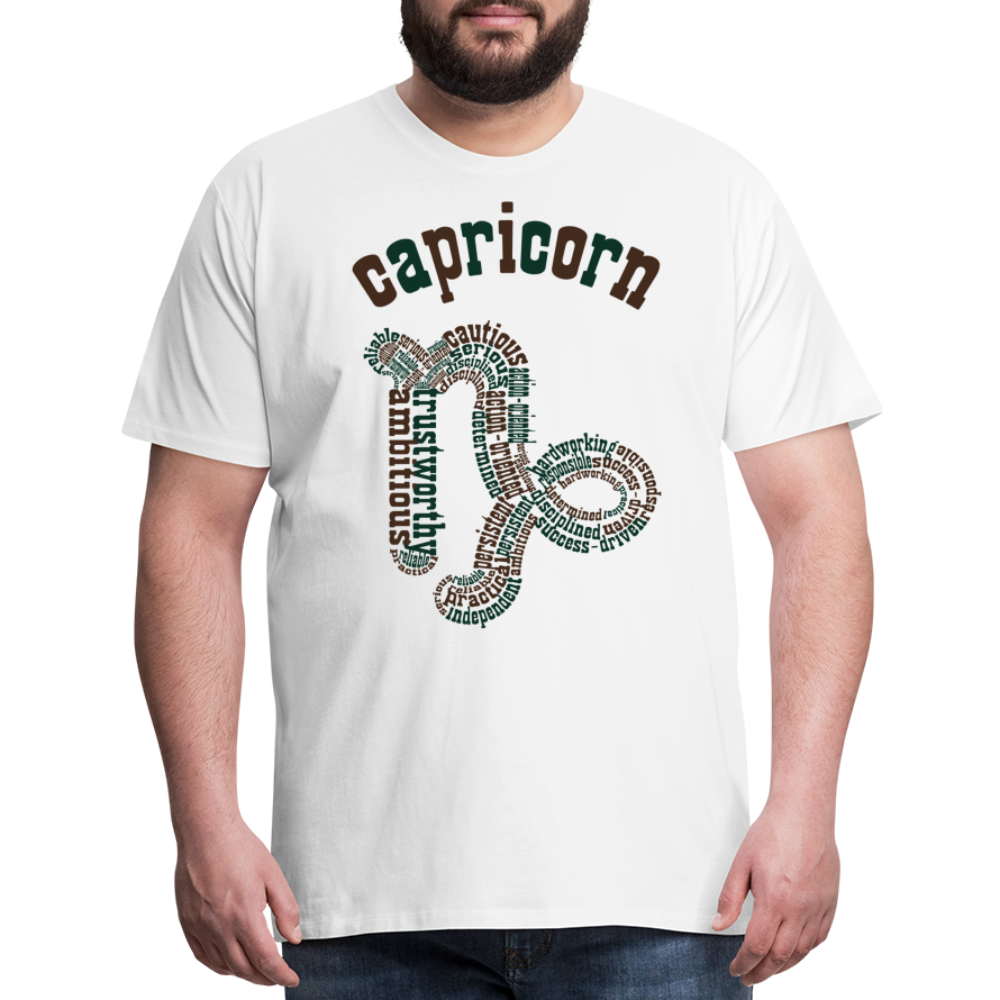 Men's Power Words Capricorn Premium T-Shirt - white