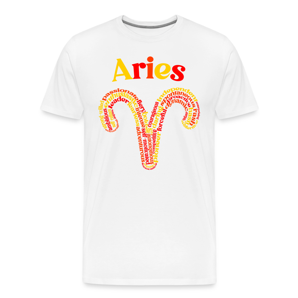 Men's Power Words Aries Premium T-Shirt - white