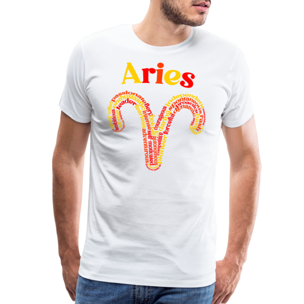 Men's Power Words Aries Premium T-Shirt - white