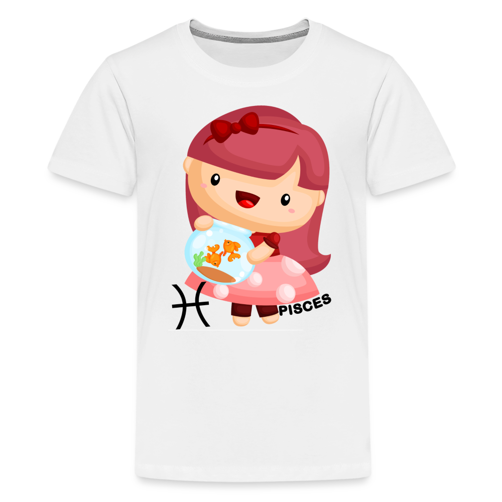 Kids' Astro Girl Pisces Premium T-Shirt - white