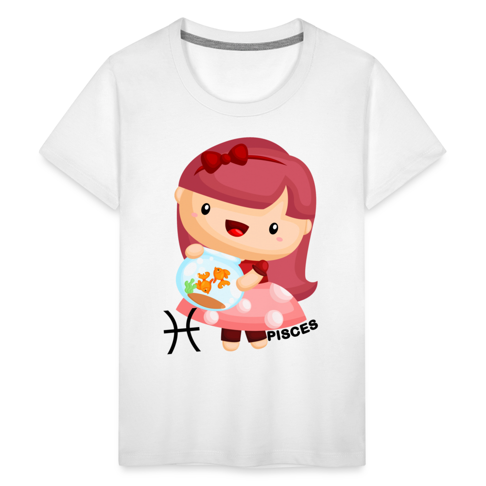 Kids' Astro Girl Pisces Premium T-Shirt - white