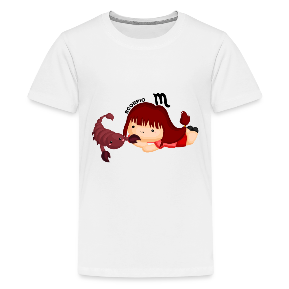 Kids' Astro Girl Scorpio Premium T-Shirt - white