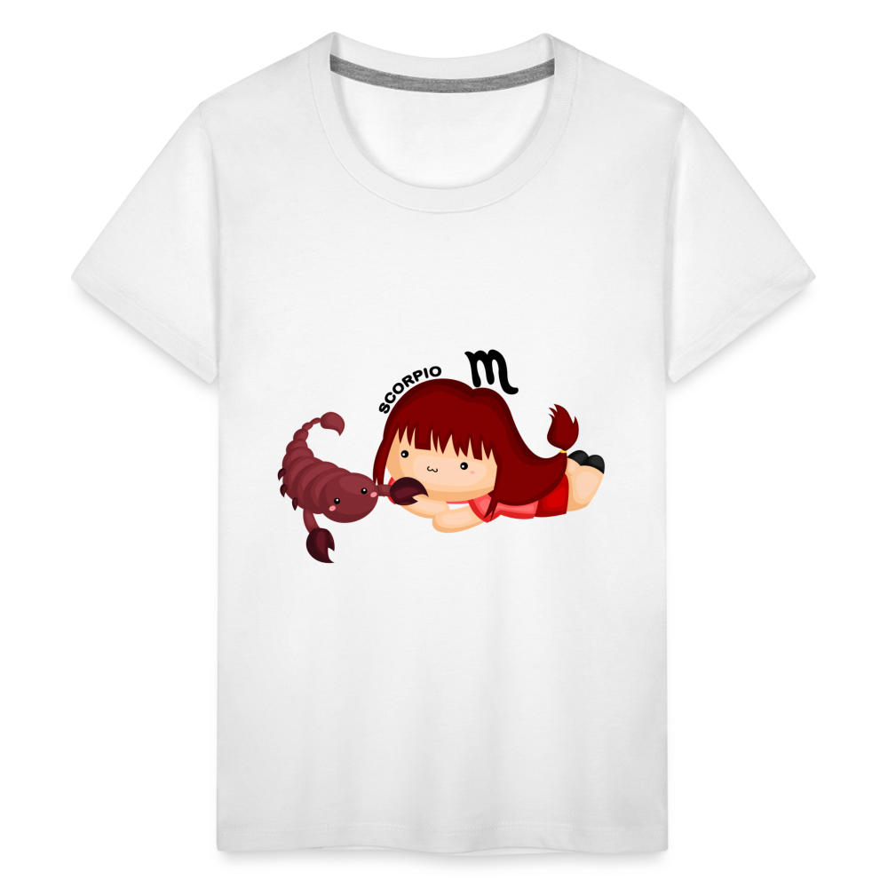 Kids' Astro Girl Scorpio Premium T-Shirt - white