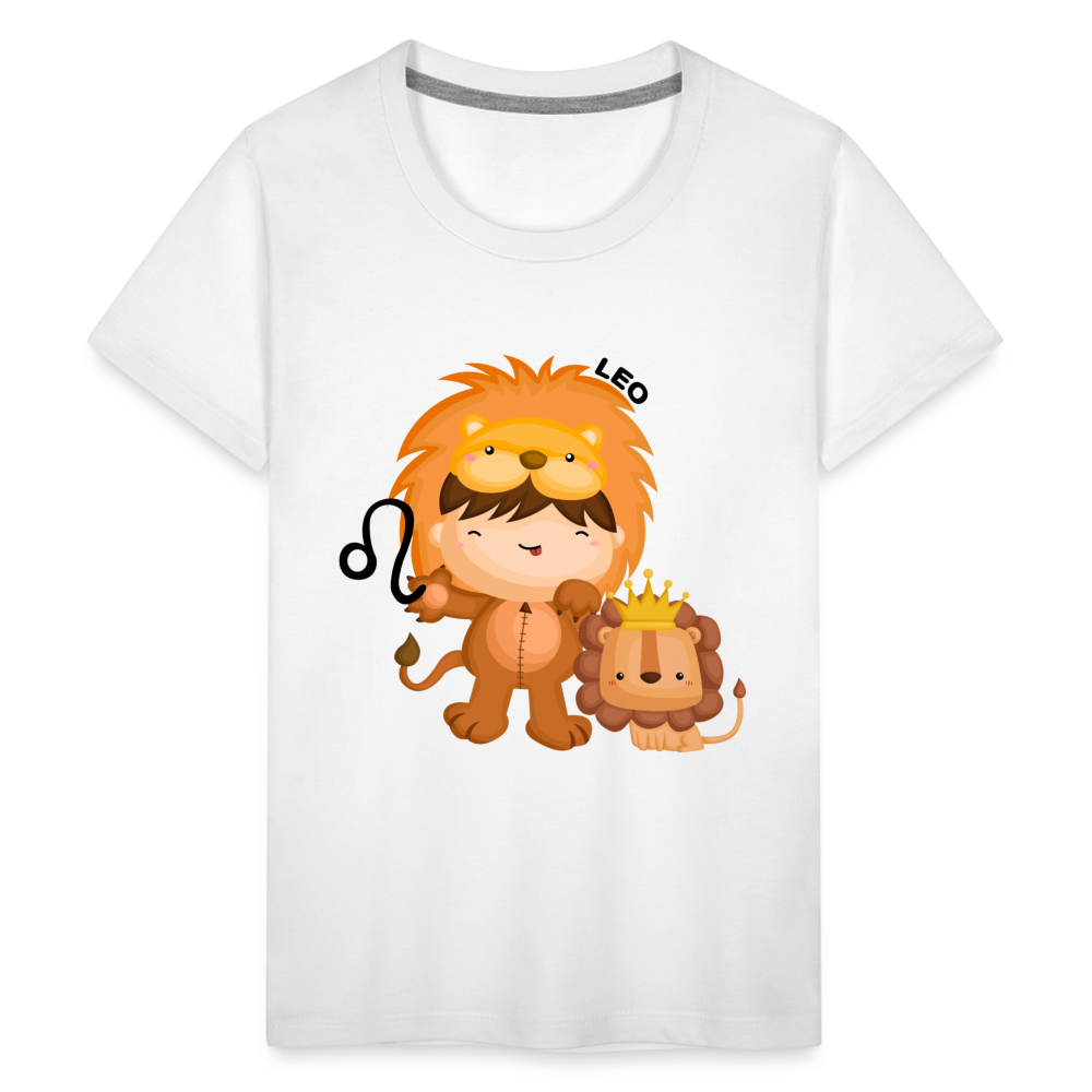 Kids' Astro Girl Leo Premium T-Shirt - white