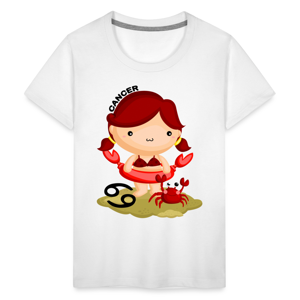 Kids' Astro Girl Cancer Premium T-Shirt - white