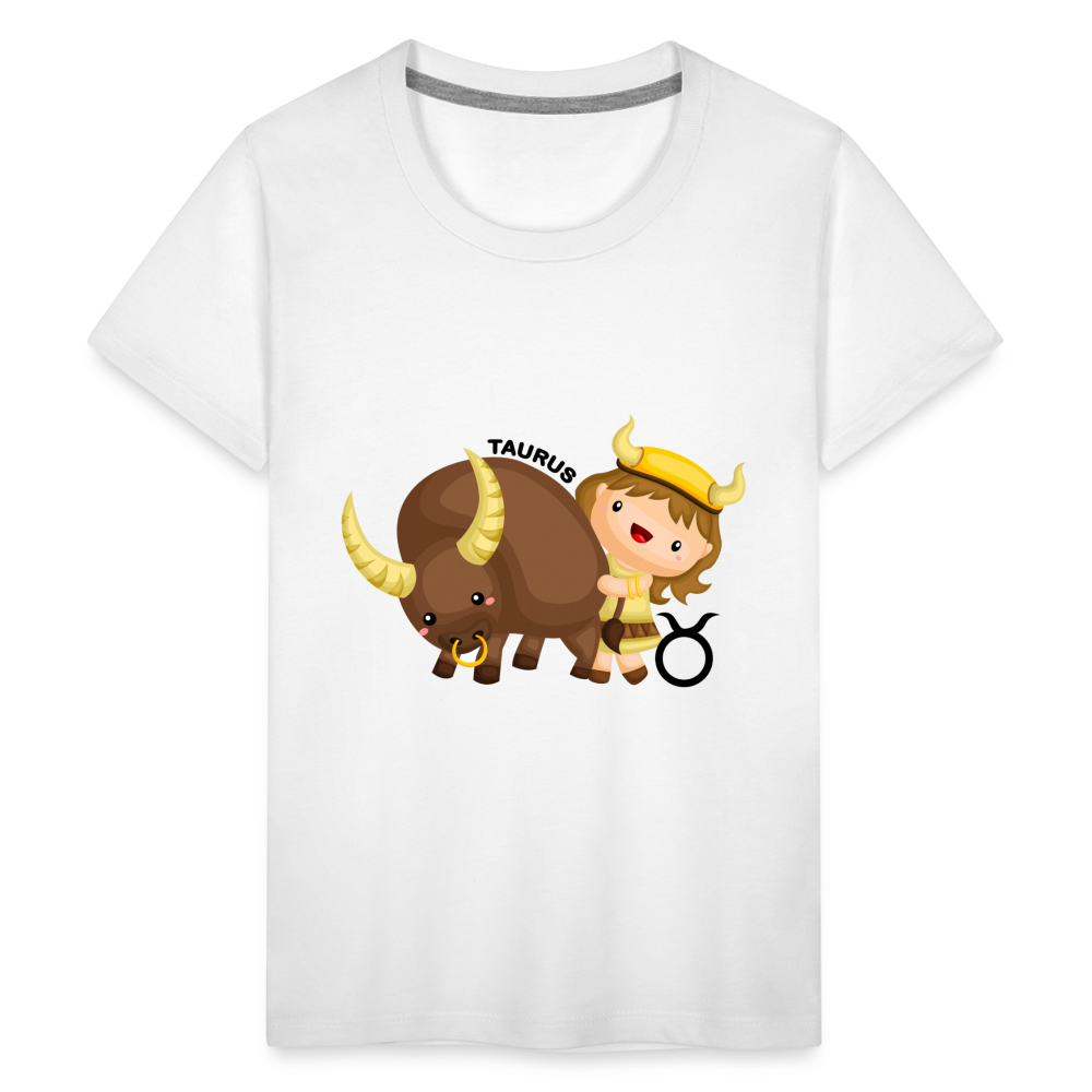 Kids' Astro Girl Taurus Premium T-Shirt - white