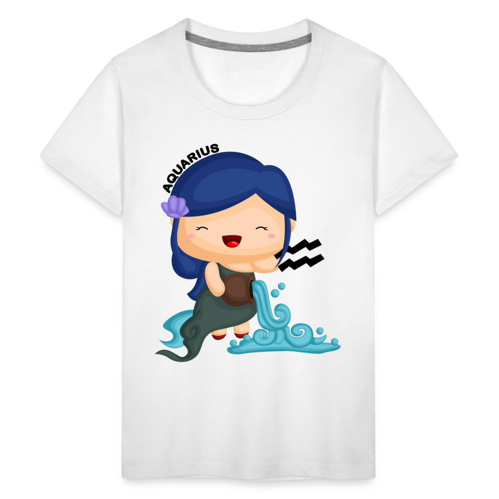 Kids' Astro Girl Aquarius Premium T-Shirt - white