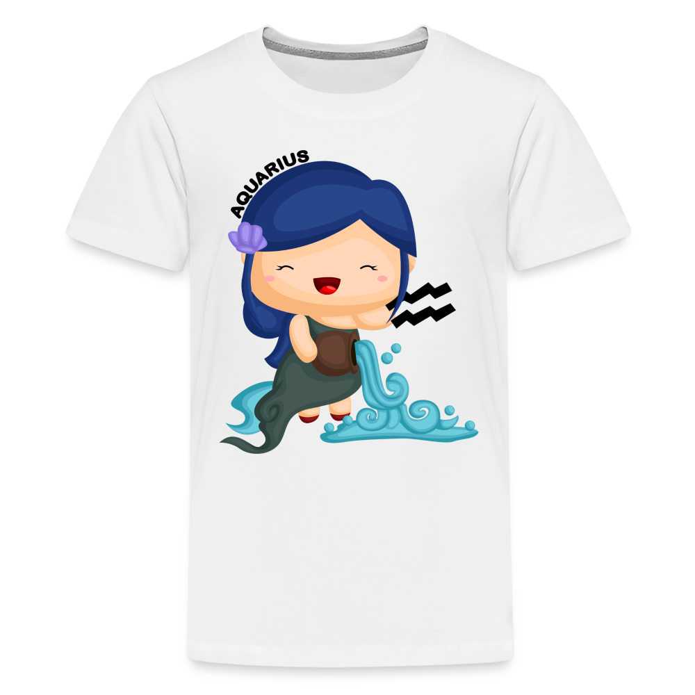 Kids' Astro Girl Aquarius Premium T-Shirt - white