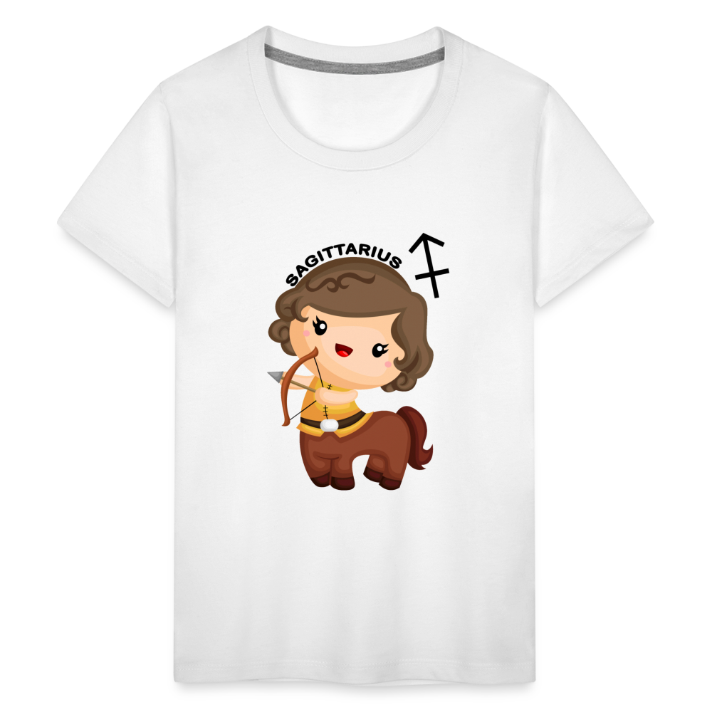 Kids' Astro Girl Sagittarius Premium T-Shirt - white