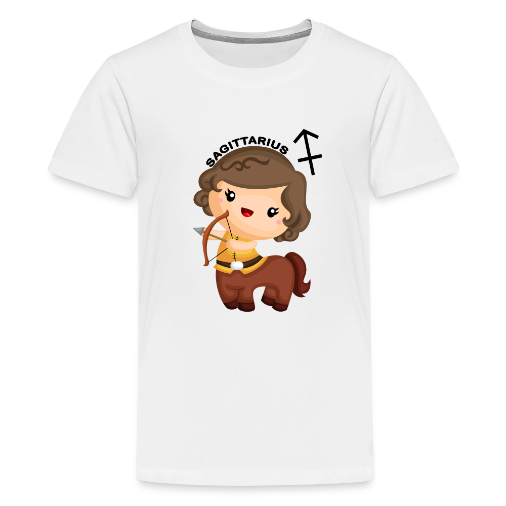 Kids' Astro Girl Sagittarius Premium T-Shirt - white