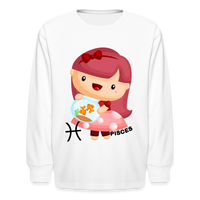 Thumbnail for Kids' Astro Girl Pisces Long Sleeve T-Shirt - white