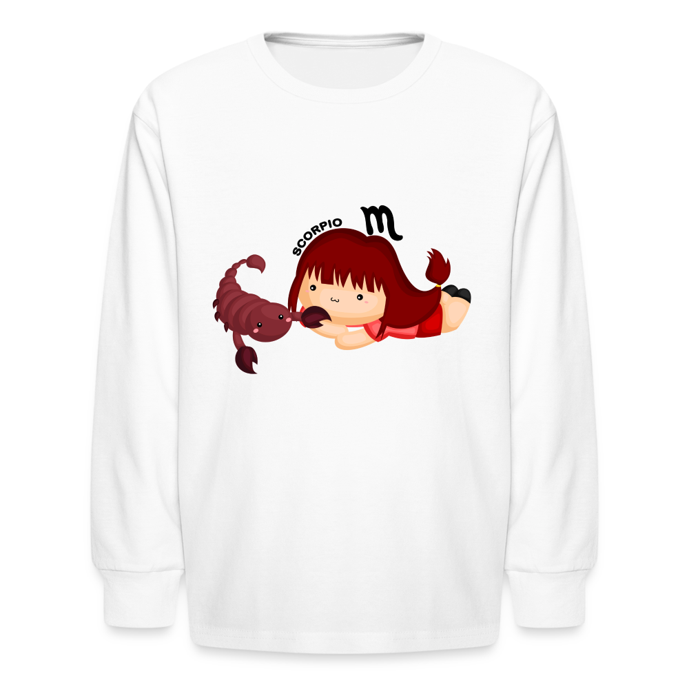 Kids' Astro Girl Scorpio Long Sleeve T-Shirt - white