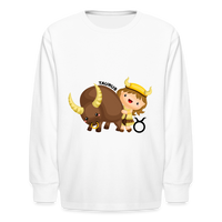 Thumbnail for Kids' Astro Girl Taurus Long Sleeve T-Shirt - white