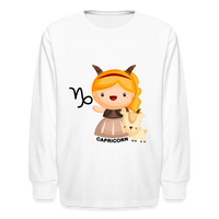 Thumbnail for Kids' Astro Girl Capricorn Long Sleeve T-Shirt - white