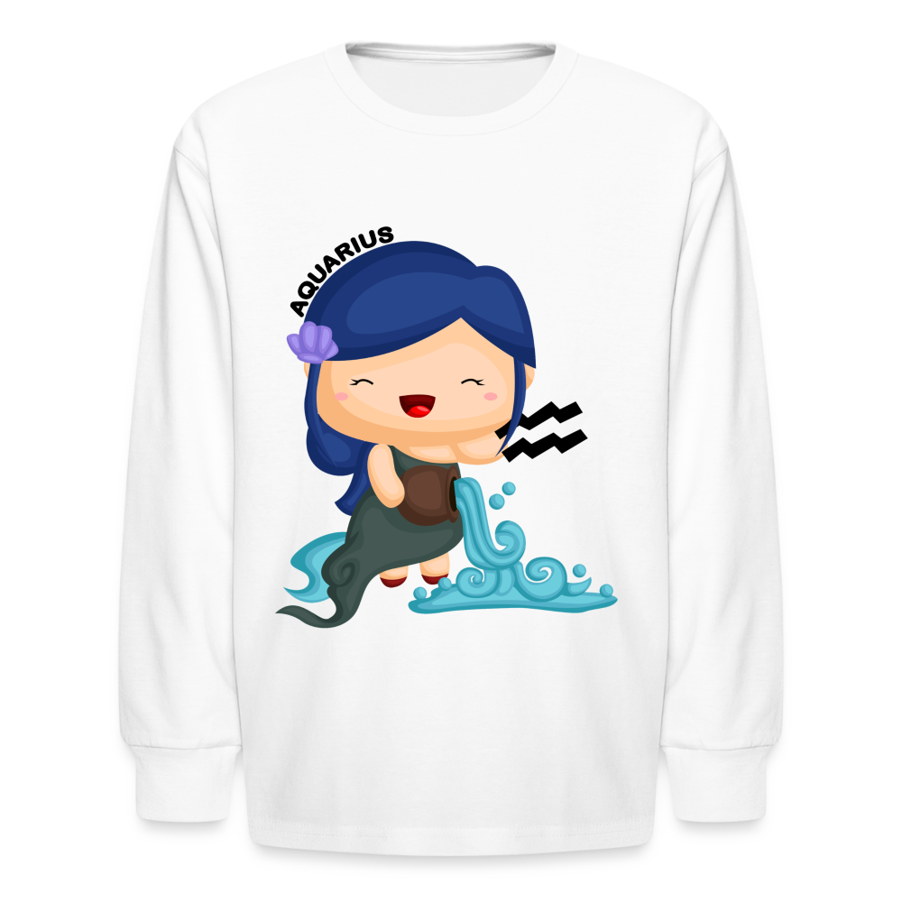 Kids' Astro Girl Aquarius Long Sleeve T-Shirt - white