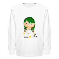 Thumbnail for Kids' Astro Girl Libra Long Sleeve T-Shirt - white