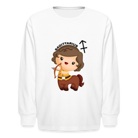 Thumbnail for Kids' Astro Girl Sagittarius Long Sleeve T-Shirt - white