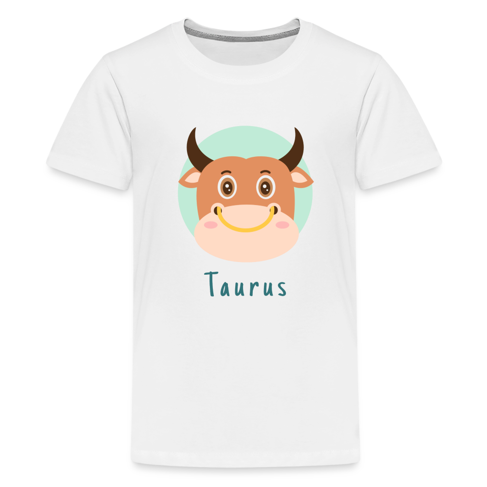 Kids' Astro Toon Taurus Premium T-Shirt - white