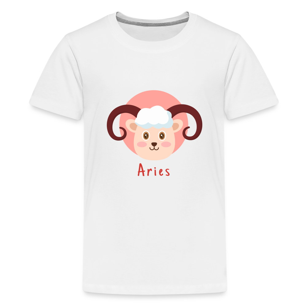 Kids' Astro Toon Aries Premium T-Shirt - white