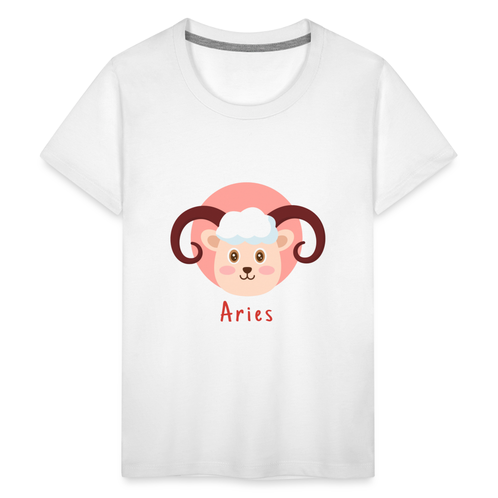 Kids' Astro Toon Aries Premium T-Shirt - white