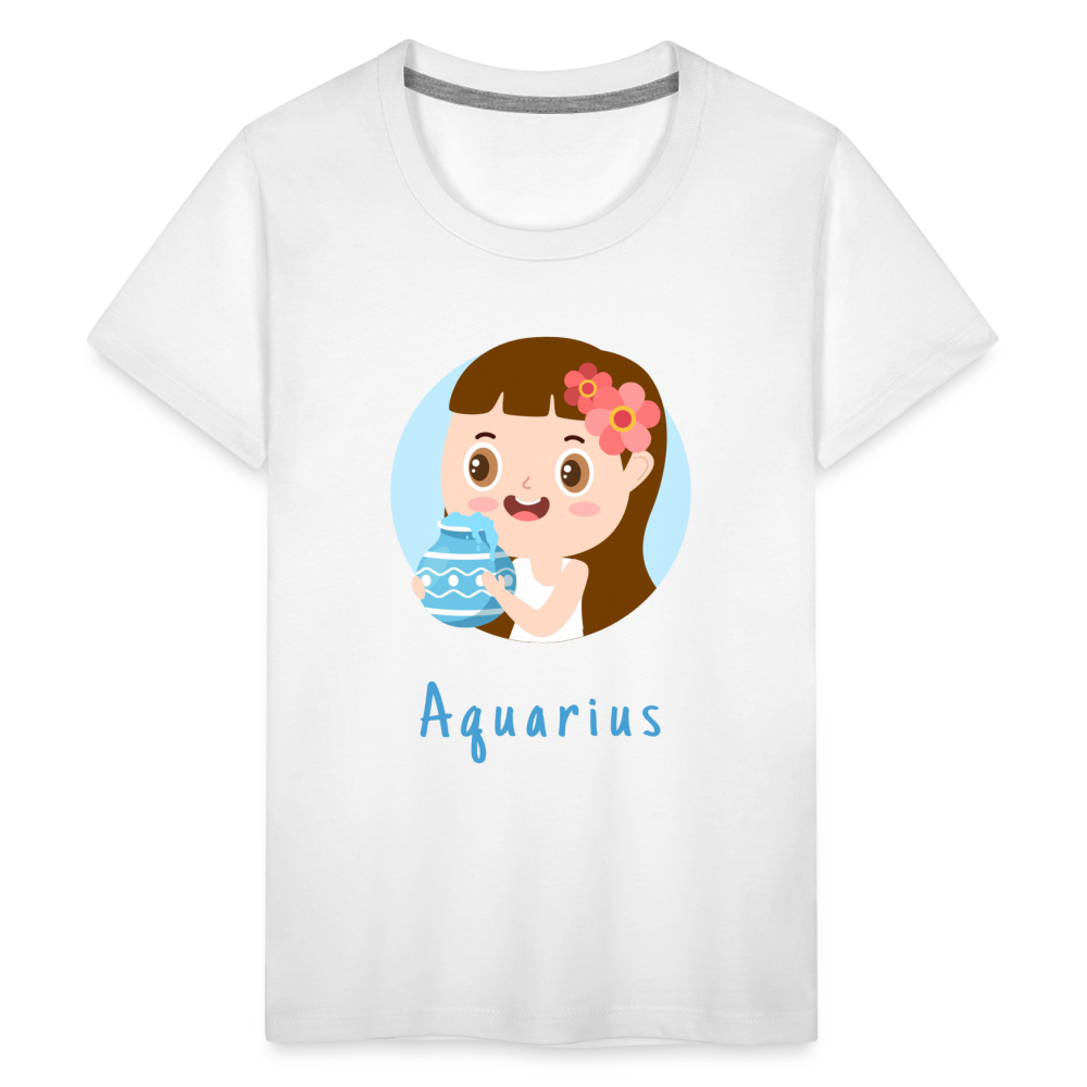 Kids' Astro Toon Aquarius Premium T-Shirt - white