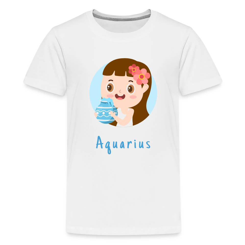 Kids' Astro Toon Aquarius Premium T-Shirt - white