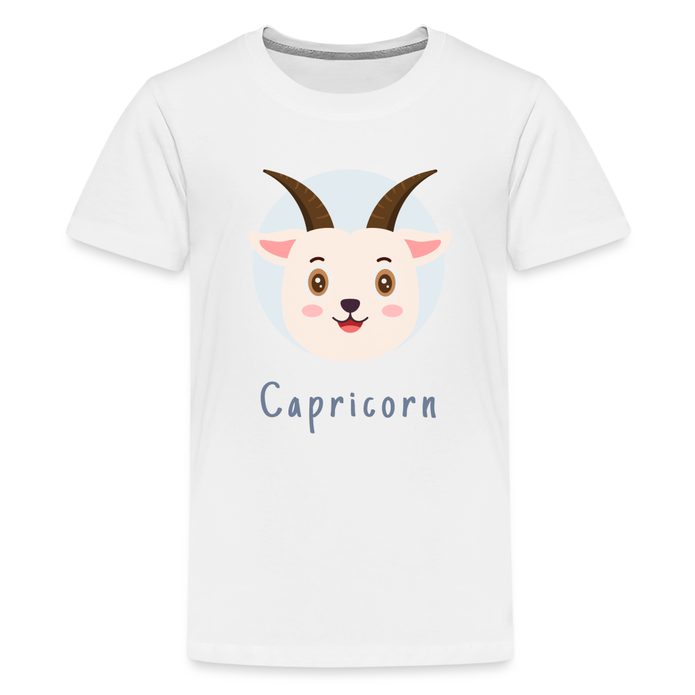 Kids' Astro Toon Capricorn Premium T-Shirt - white