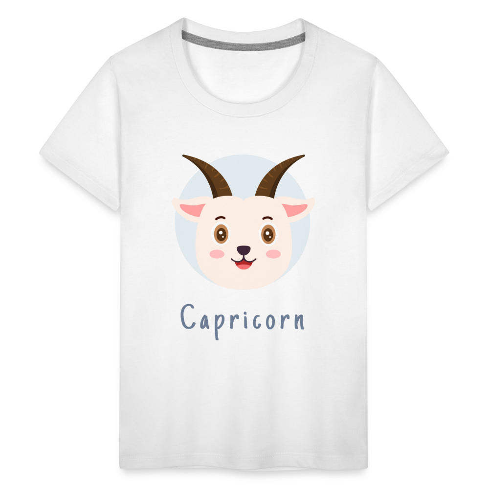 Kids' Astro Toon Capricorn Premium T-Shirt - white