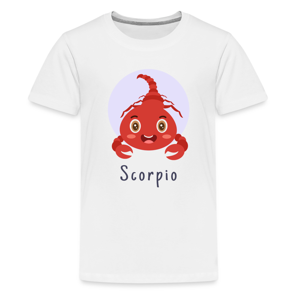 Kids' Astro Toon Scorpio Premium T-Shirt - white