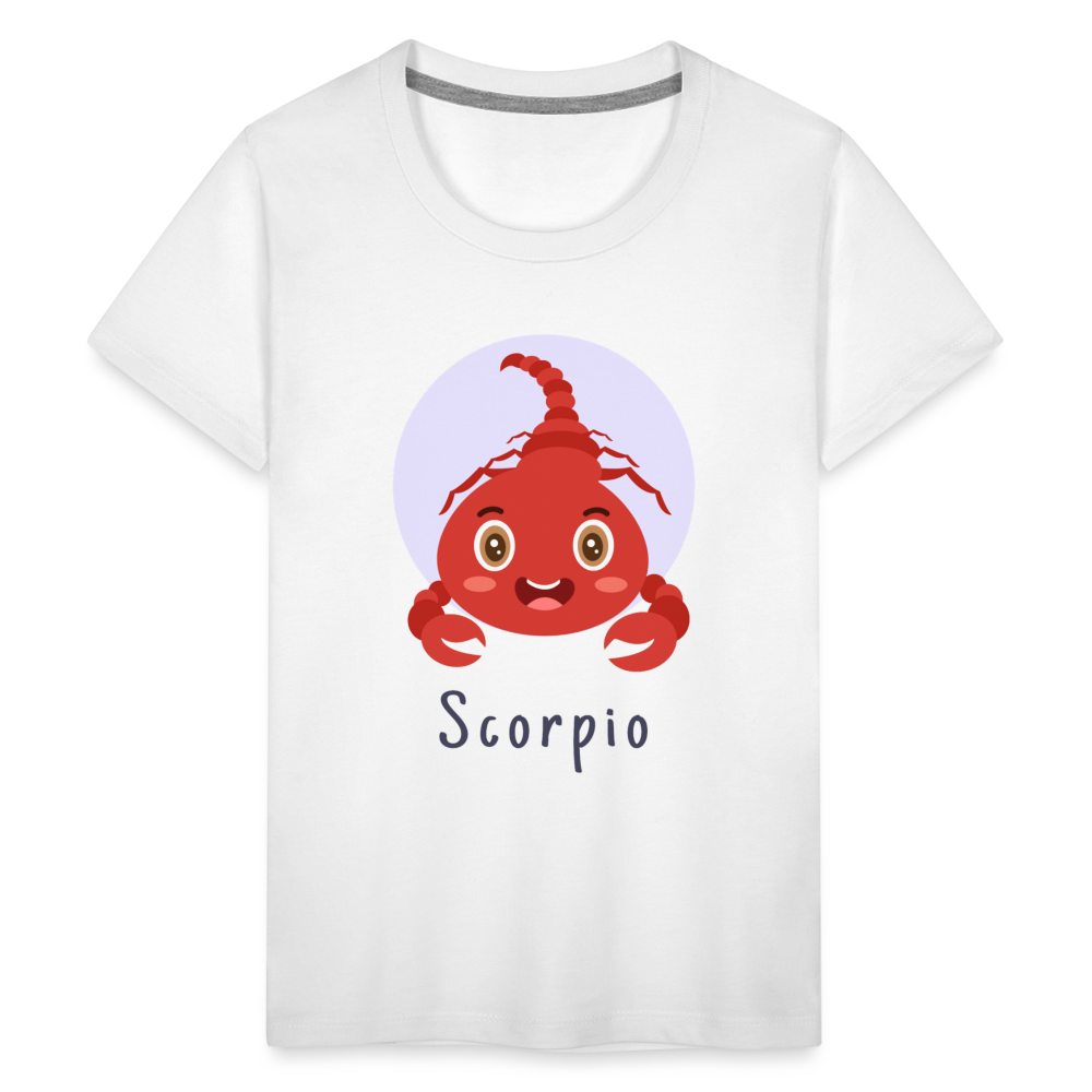 Kids' Astro Toon Scorpio Premium T-Shirt - white