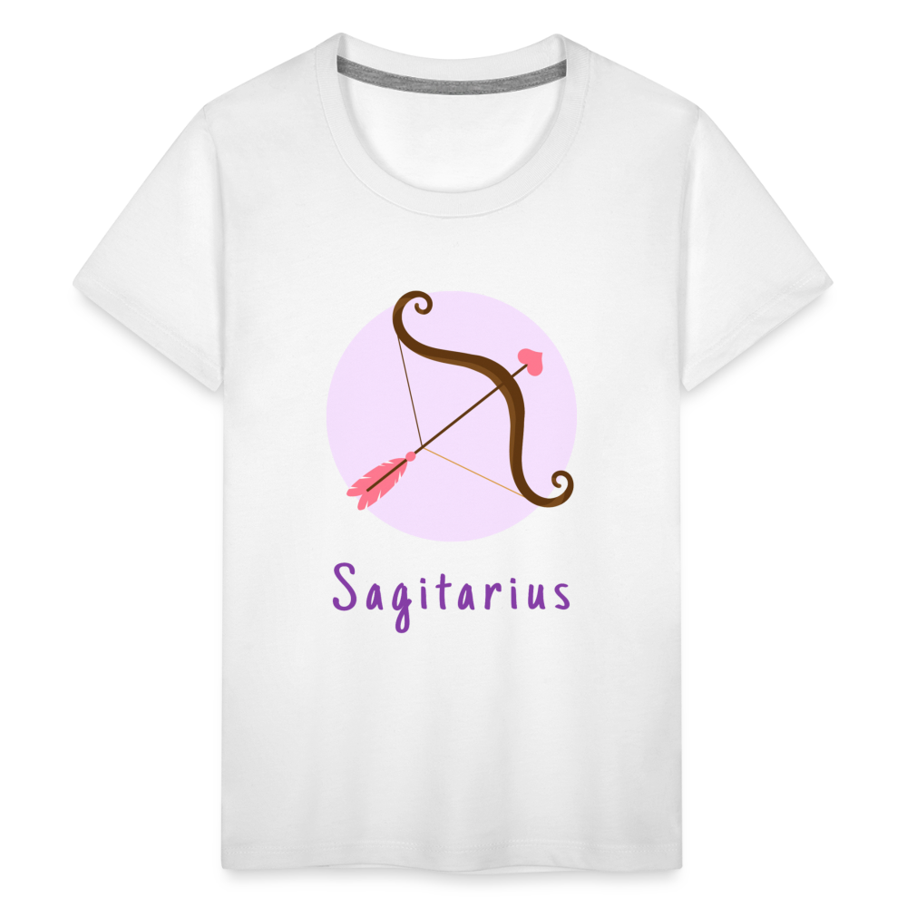 Kids' Astro Toon Sagittarius Premium T-Shirt - white