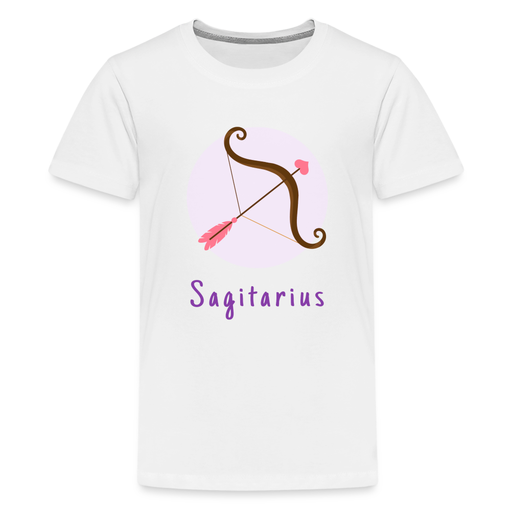 Kids' Astro Toon Sagittarius Premium T-Shirt - white