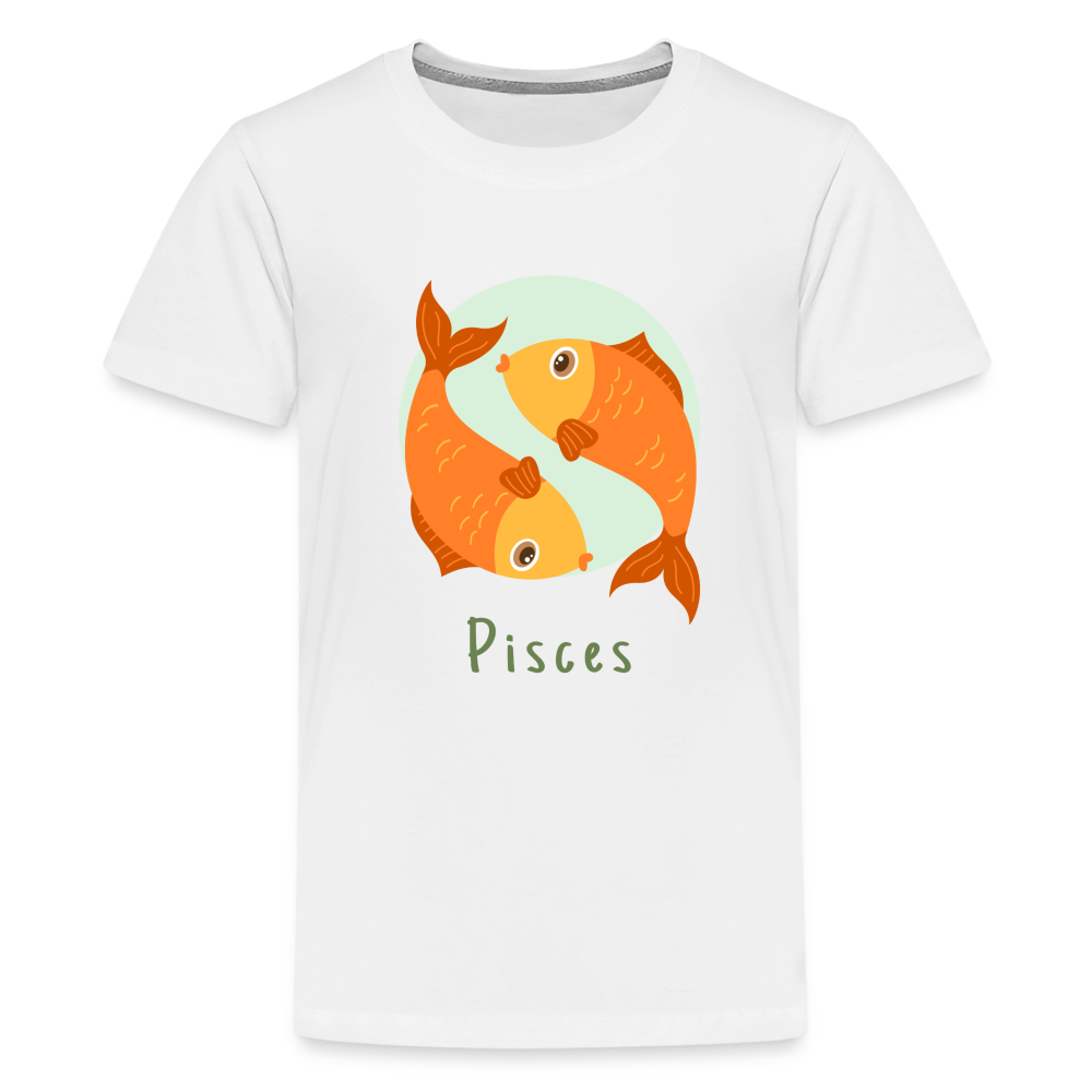 Kids' Astro Toon Pisces Premium T-Shirt - white