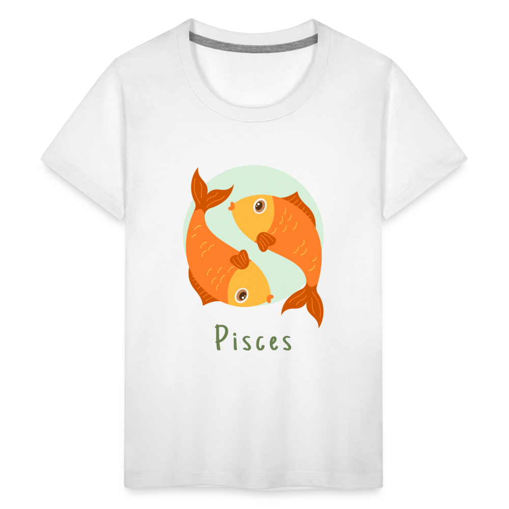 Kids' Astro Toon Pisces Premium T-Shirt - white