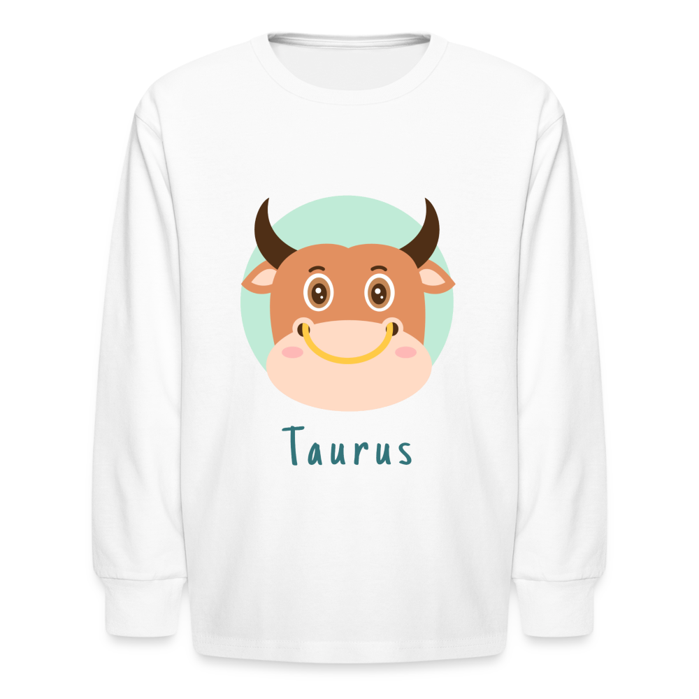 Kids' Astro Toon Taurus Long Sleeve T-Shirt - white