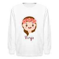 Thumbnail for Kids' Astro Toon Virgo Long Sleeve T-Shirt - white