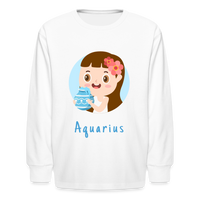 Thumbnail for Kids' Astro Toon Aquarius Long Sleeve T-Shirt - white