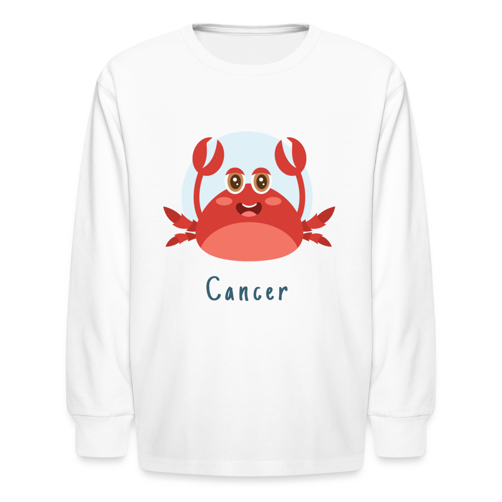 Kids' Astro Toon Cancer Long Sleeve T-Shirt - white