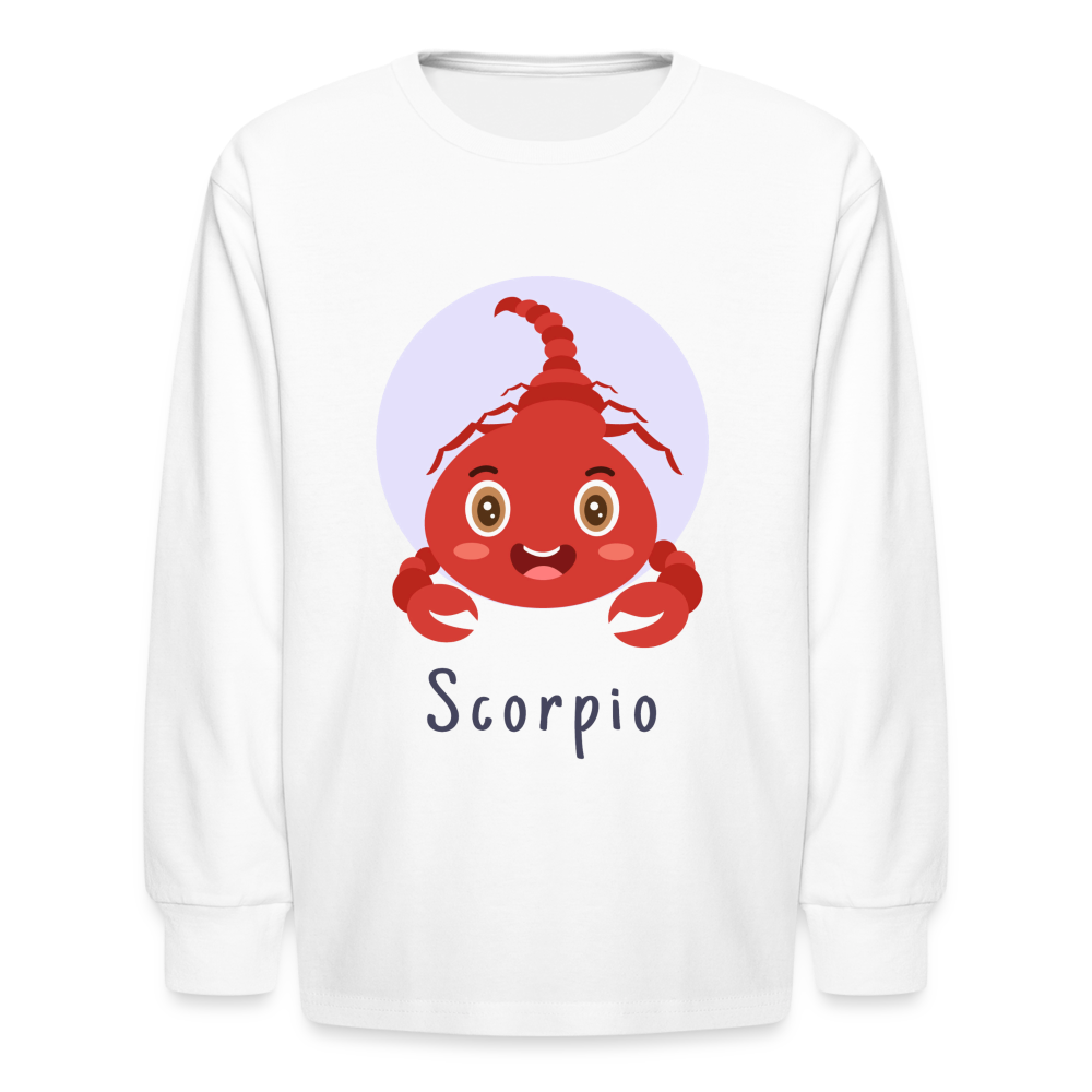 Kids' Astro Toon Scorpio Long Sleeve T-Shirt - white